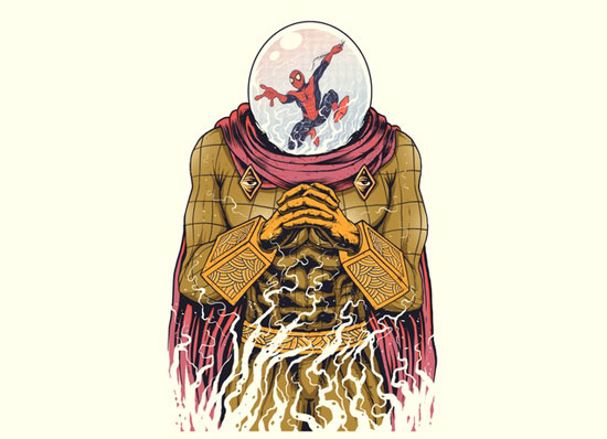 "Mysterio is Watching" T Shirt Design by Ronnel Cabardo