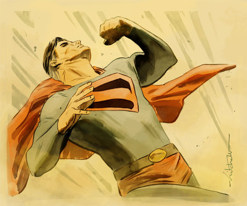 Superman Faded Color Drawing
