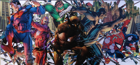 Comic Book Character Collage