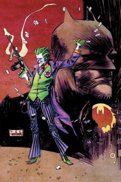 A photo of the Joker and Batman.​