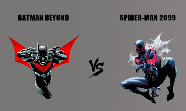 Comic book superheroes Batman Beyond and Spider-Man 2099