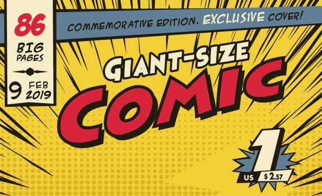 Stock illustration showing a comic book cover. Image used in the “How To Publish A Comic Book” blog post.​