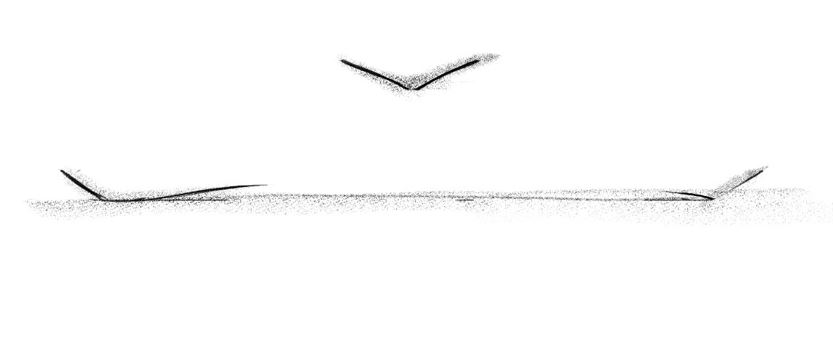 A photo showing how to add upward curves to the line where lips meet.​