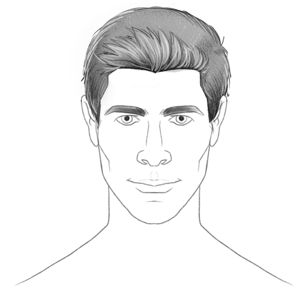 The finished drawing of the male Ivy League haircut. ​