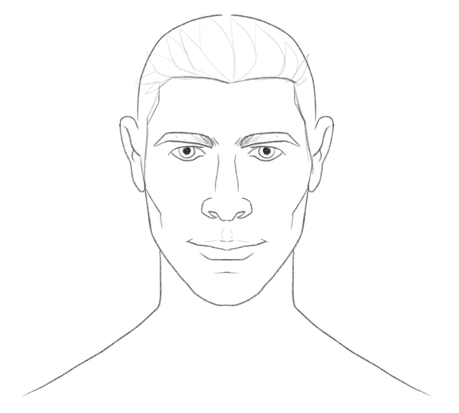 The outline of the front part of the hair is finished. ​
