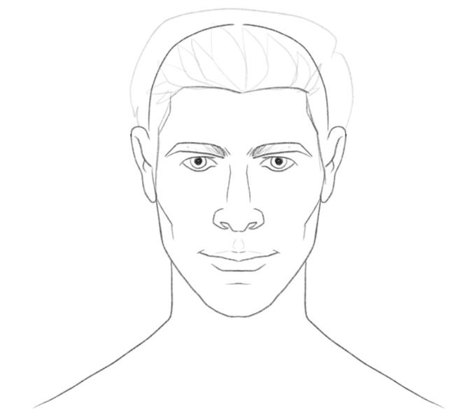 The outline of the Ivy League haircut is done. ​