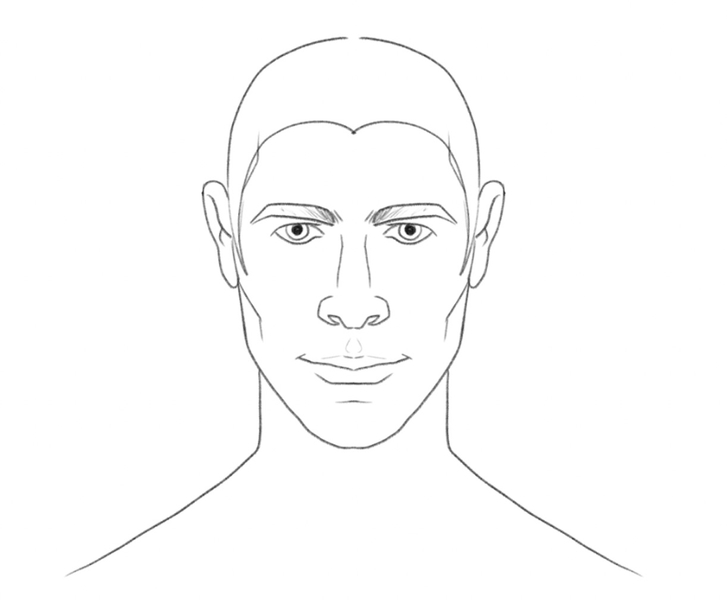 Male head with an M-shaped hairline. ​