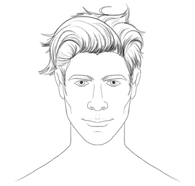The quiff roots are softly shaded. ​