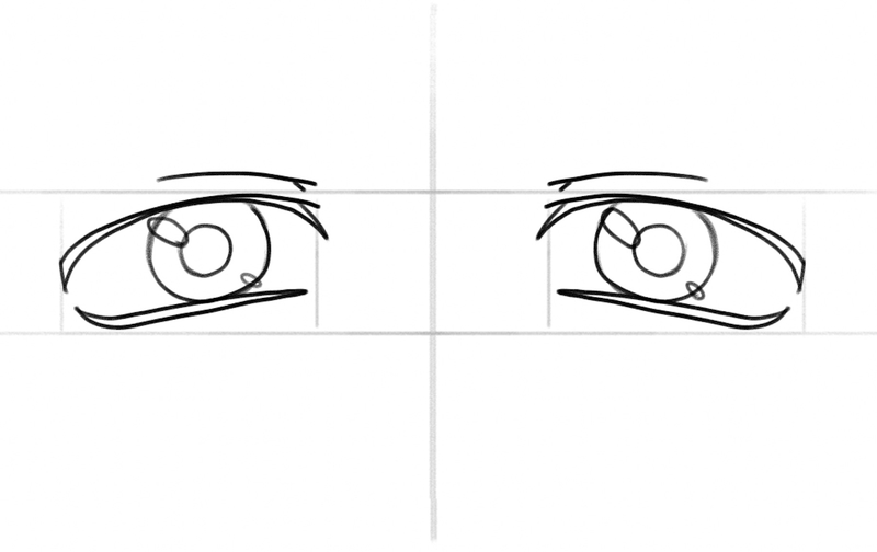 The pupils with the areas that will be highlighted.