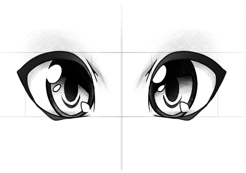 Shaded big anime eyes. 