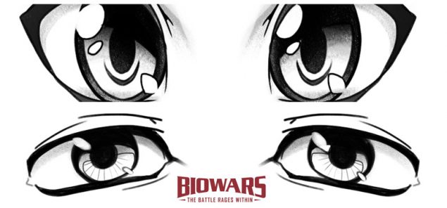 A collage of two images showing finished anime eyes drawings. Image used in the “Easy Drawing Of Anime Eyes [2 Styles, Video + Images]” blog post.​