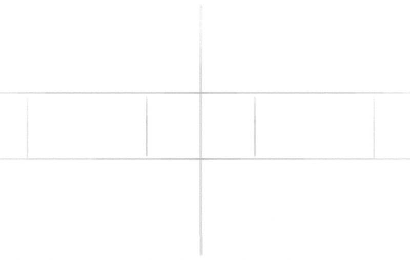 Guidelines for rectangular anime eyes. 