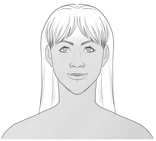 More strands of hair are added at the front of the head.​