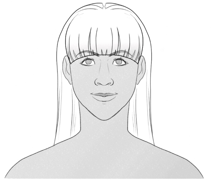 Details added to the blunt bangs.​