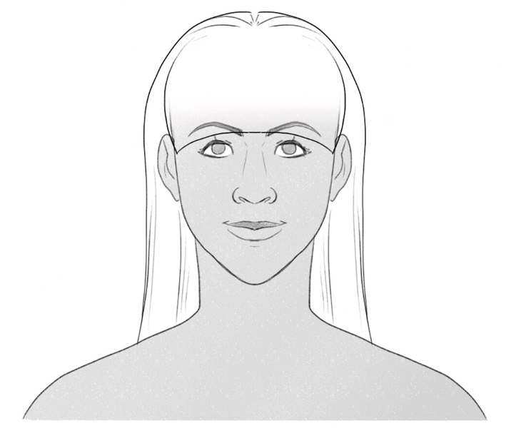 Outline of the blunt bangs.​