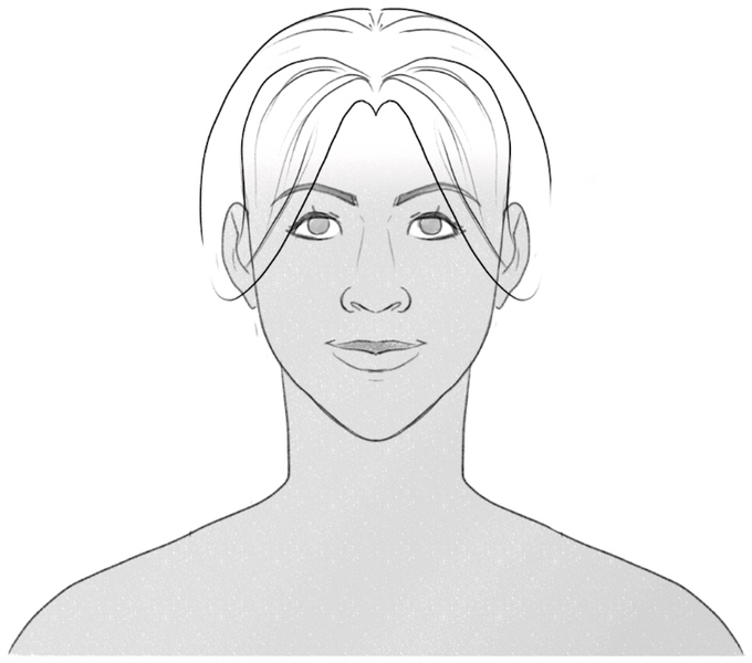 Strands of hair added to the bangs.​