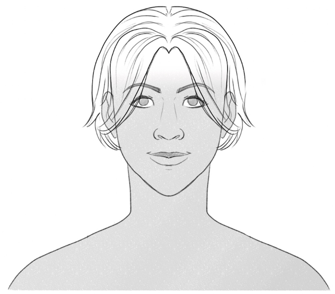 Strands of hair added to the drawing.​