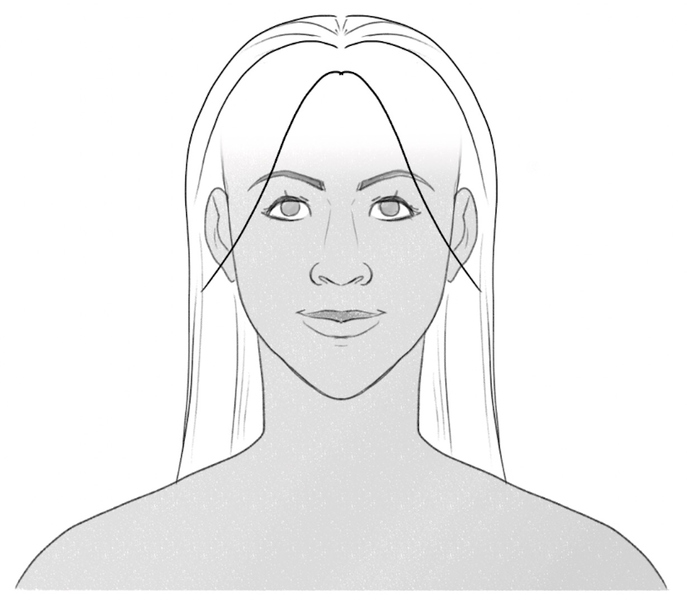 Hair is added to the middle of the girl’s head.​