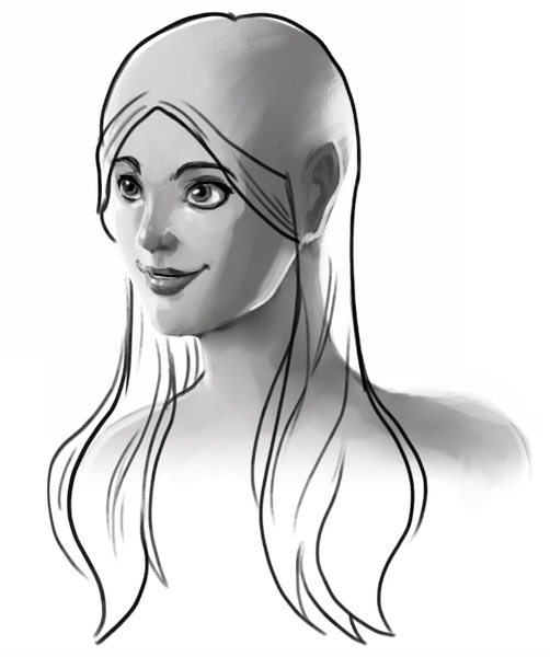 Hair strands added to the front of the head. 