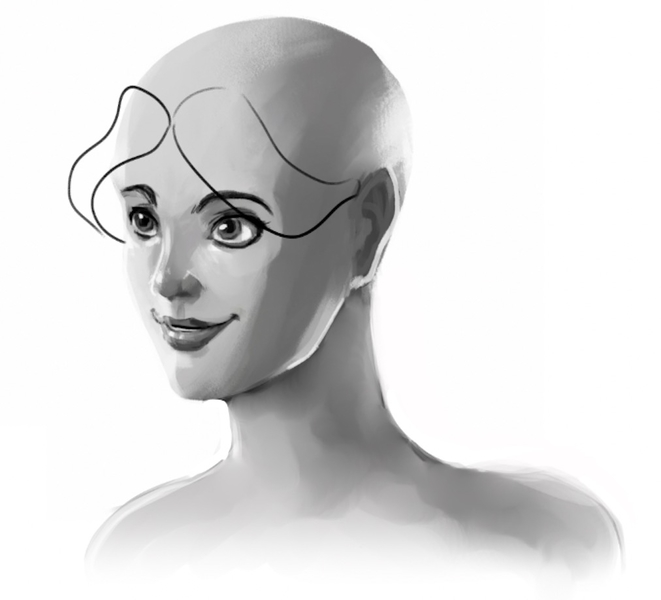Outline of the fringe. 