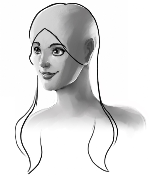 Soft waves added to the hair at the front. 