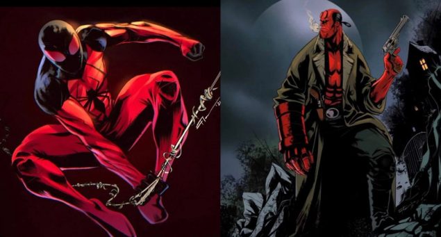 A collage of two images — Hellboy and Kaine Parker. Image used in the “Flaviu Pop For BIOWARS: Meet The Artist [Interview]” blog post.​