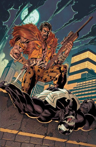 Kraven the Hunter standing on top of his victim. Image used in the “Kraven The Hunter: Meet Spider-Man’s Relentless Enemy” blog post.